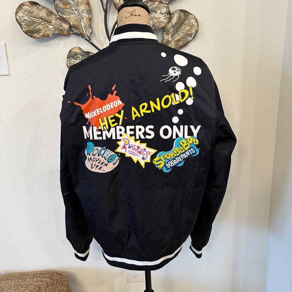 π Nickelodeon x Members Only Bomber Jacket β Size M β Retro 90s Cartoons - Picture 5 of 10